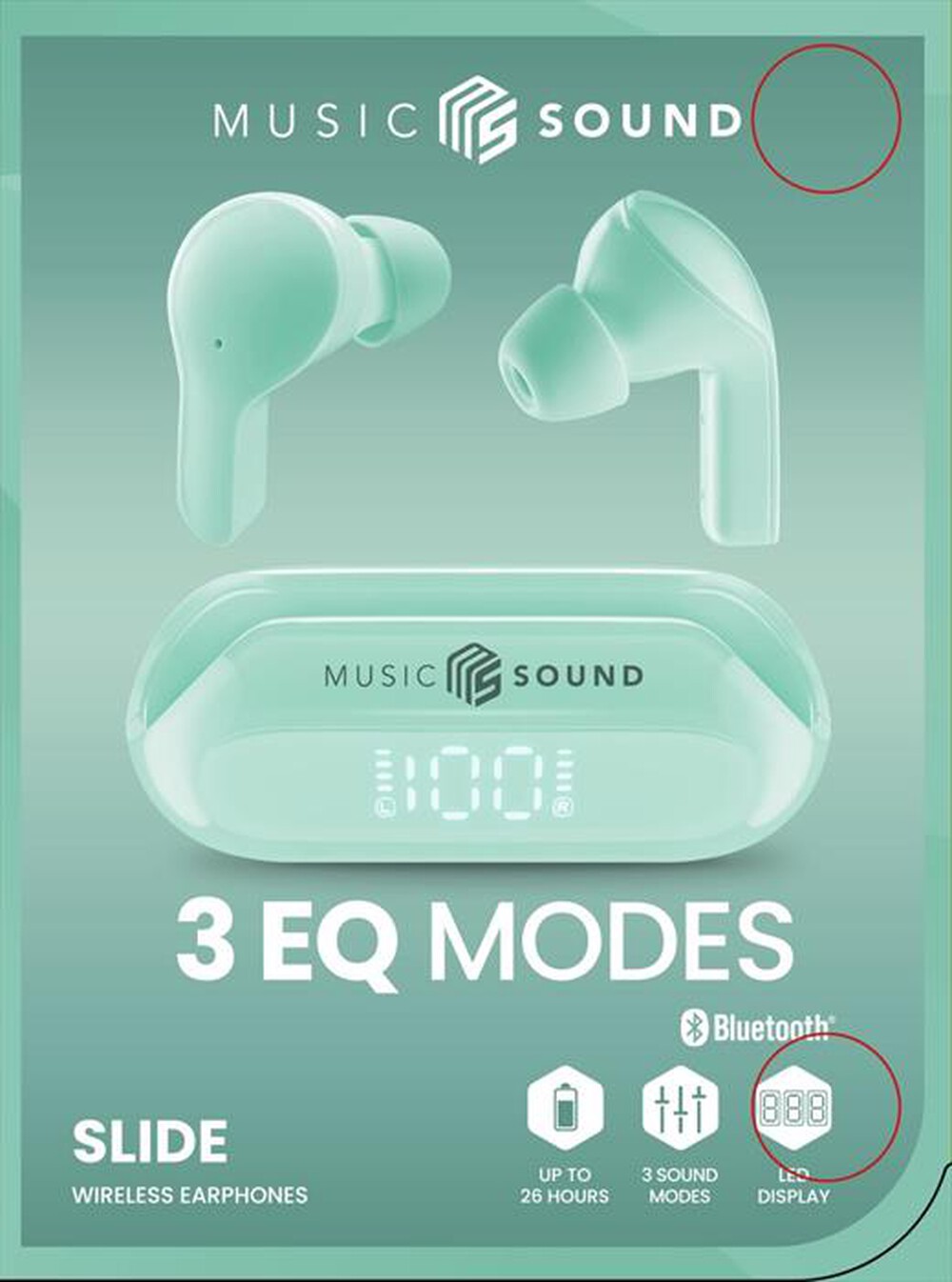 Immagine del prodotto CELLULARLINE - Auricolare bluetooth BTMSTWSSLIDEG-Verde