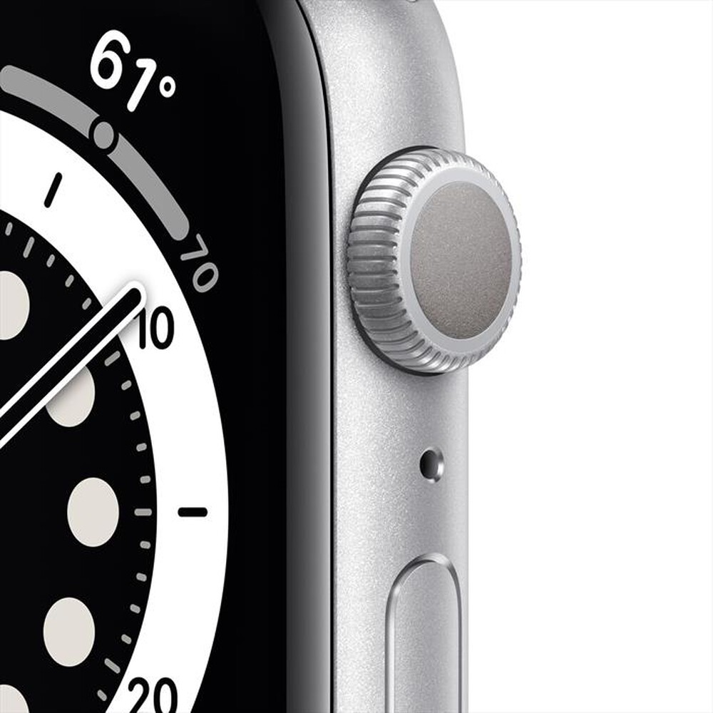 "APPLE - Watch Series 6 GPS 44mm Alluminio Silver-Cinturino Sport Bianco"