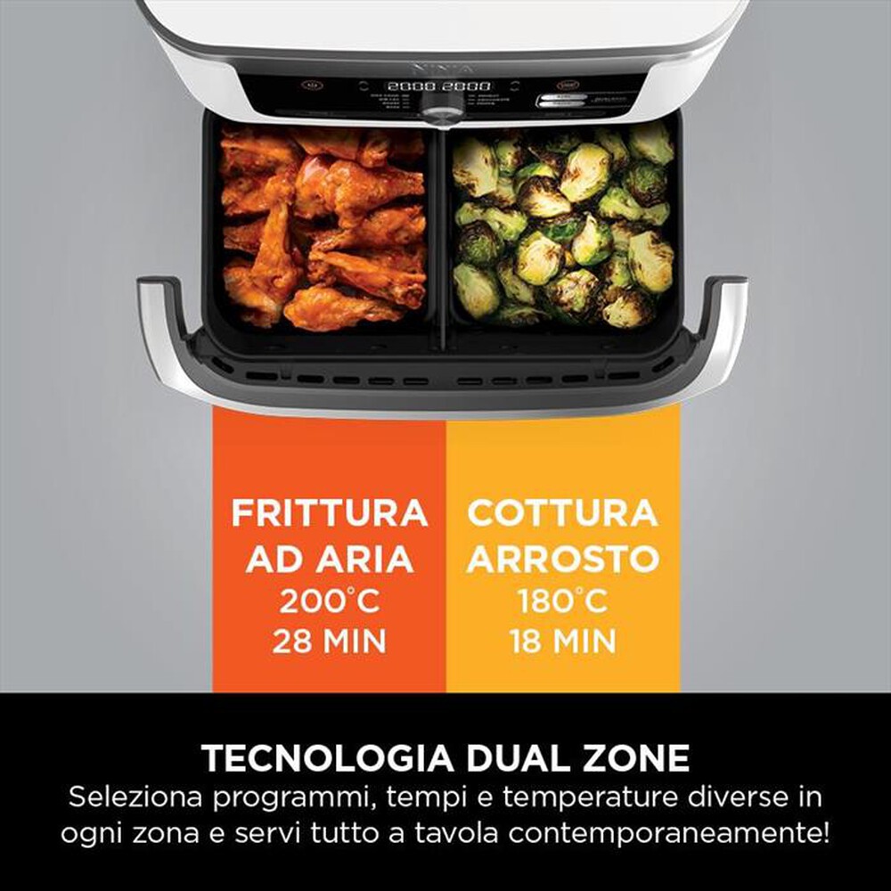 "NINJA - FRIGGITRICE AD ARIA FLEXDRAWER DA 10,4 L-Bianco"
