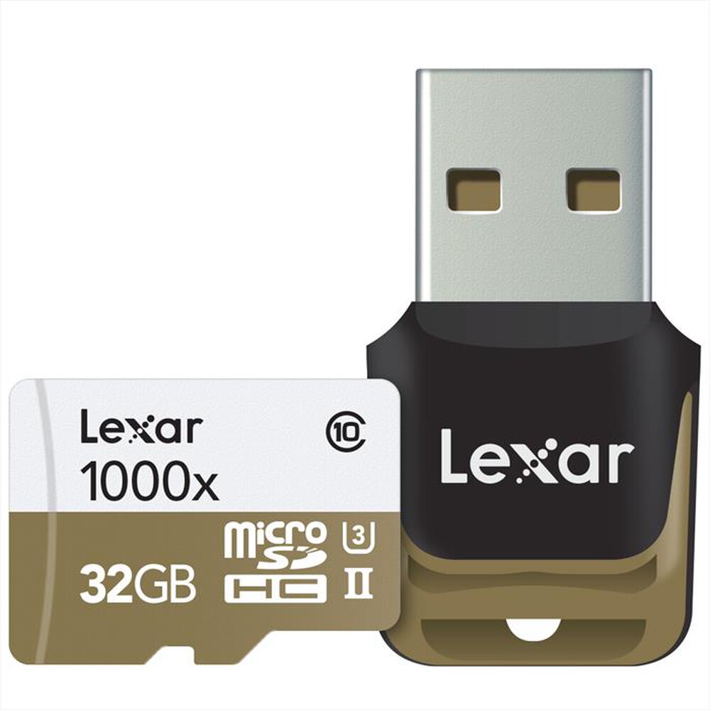 "LEXAR - MICROSDHC 1000X W/RE 32GB-White/gold"