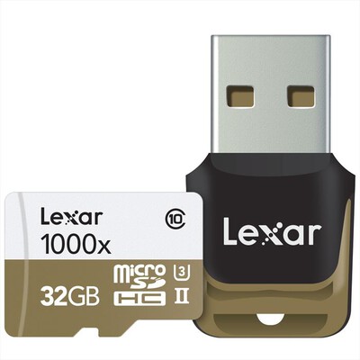 LEXAR - MICROSDHC 1000X W/RE 32GB-White/gold