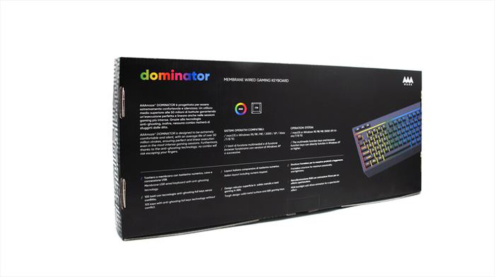 "AAAMAZE - TASTIERA RAINBOW GAMING AMGT0011-NERO"