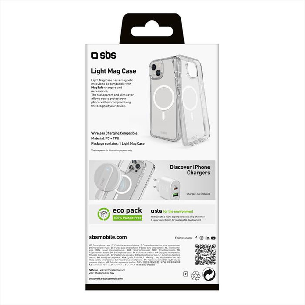 Immagine del prodotto SBS - Cover Lite Mag TELIGMAGIP1567T per iPhone 15 Plus-Trasparente