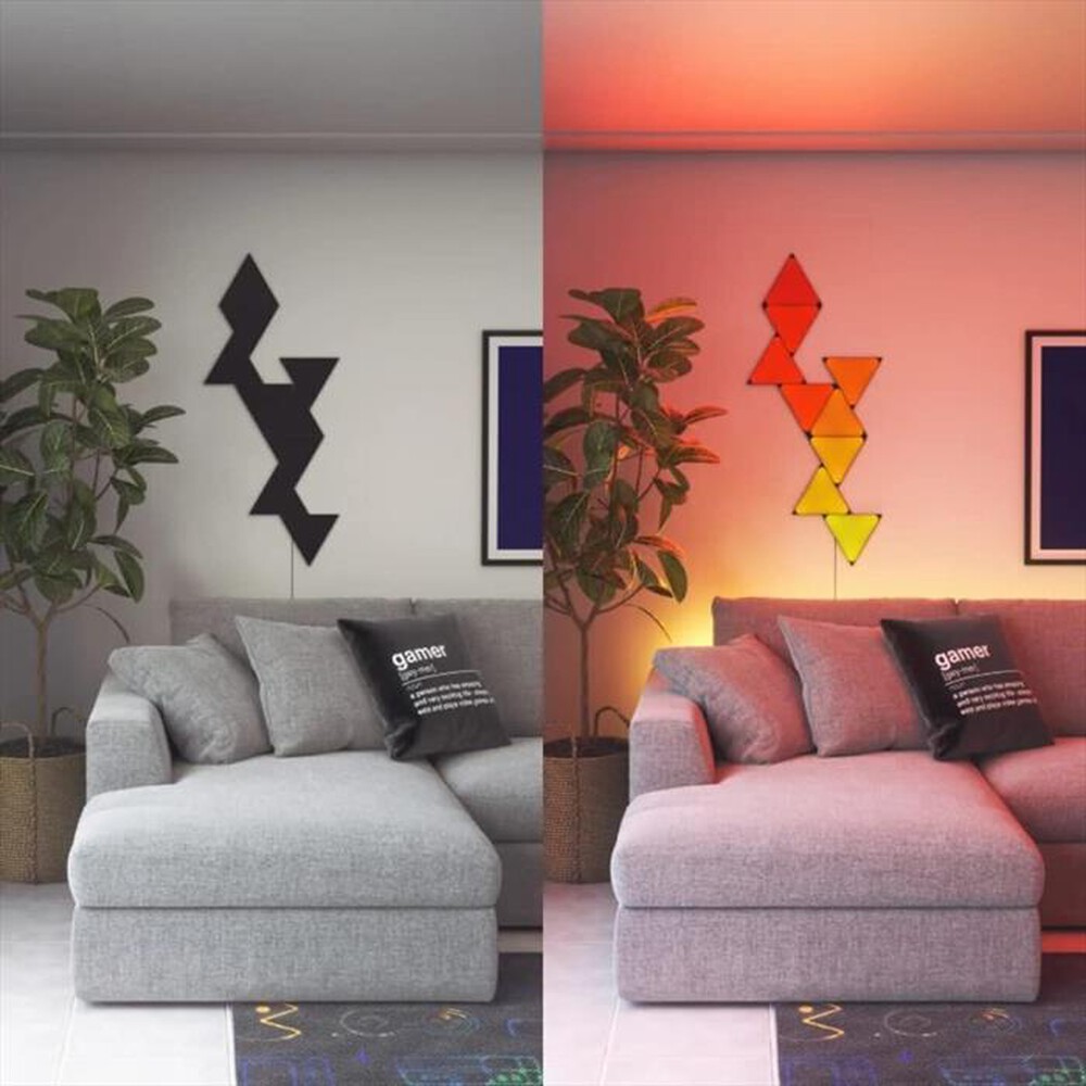 "NANOLEAF - Lampada a sospensione SHAPES TRIANG (9 LIGHT)-BLACK"