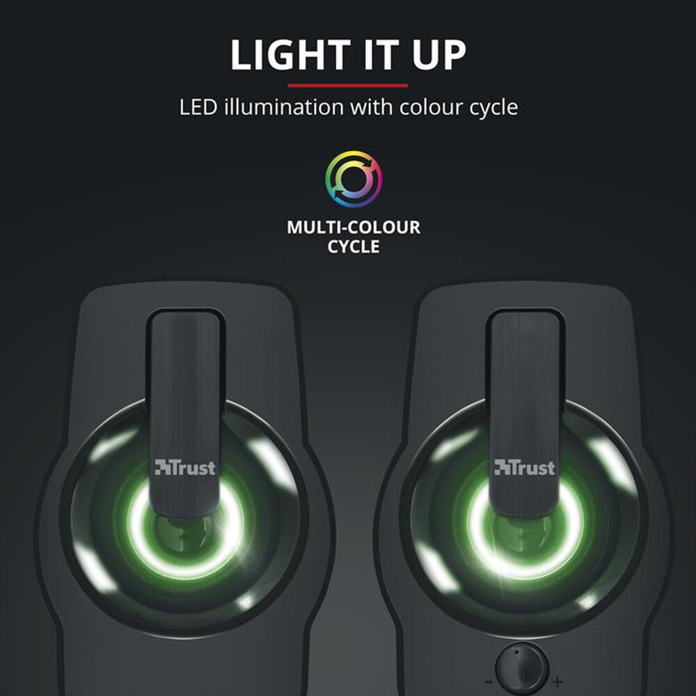 "TRUST - GEMI RGB 2.0 SPKR ST BLK-Black"
