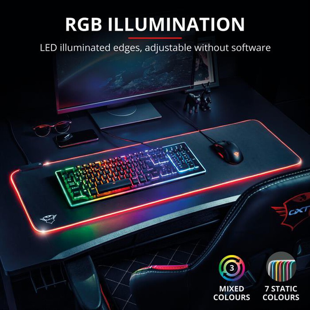 "TRUST - GXT764 GLIDE-FLEX RGB XXL MOUSEPAD-Black RGB"