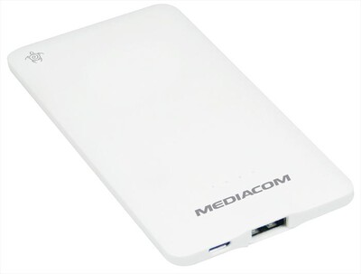 MEDIACOM - SOS Power Bank 3000 Flat-Bianco