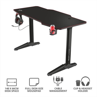 TRUST - GXT1175 IMPERIUS XL GAMING DESK-Black