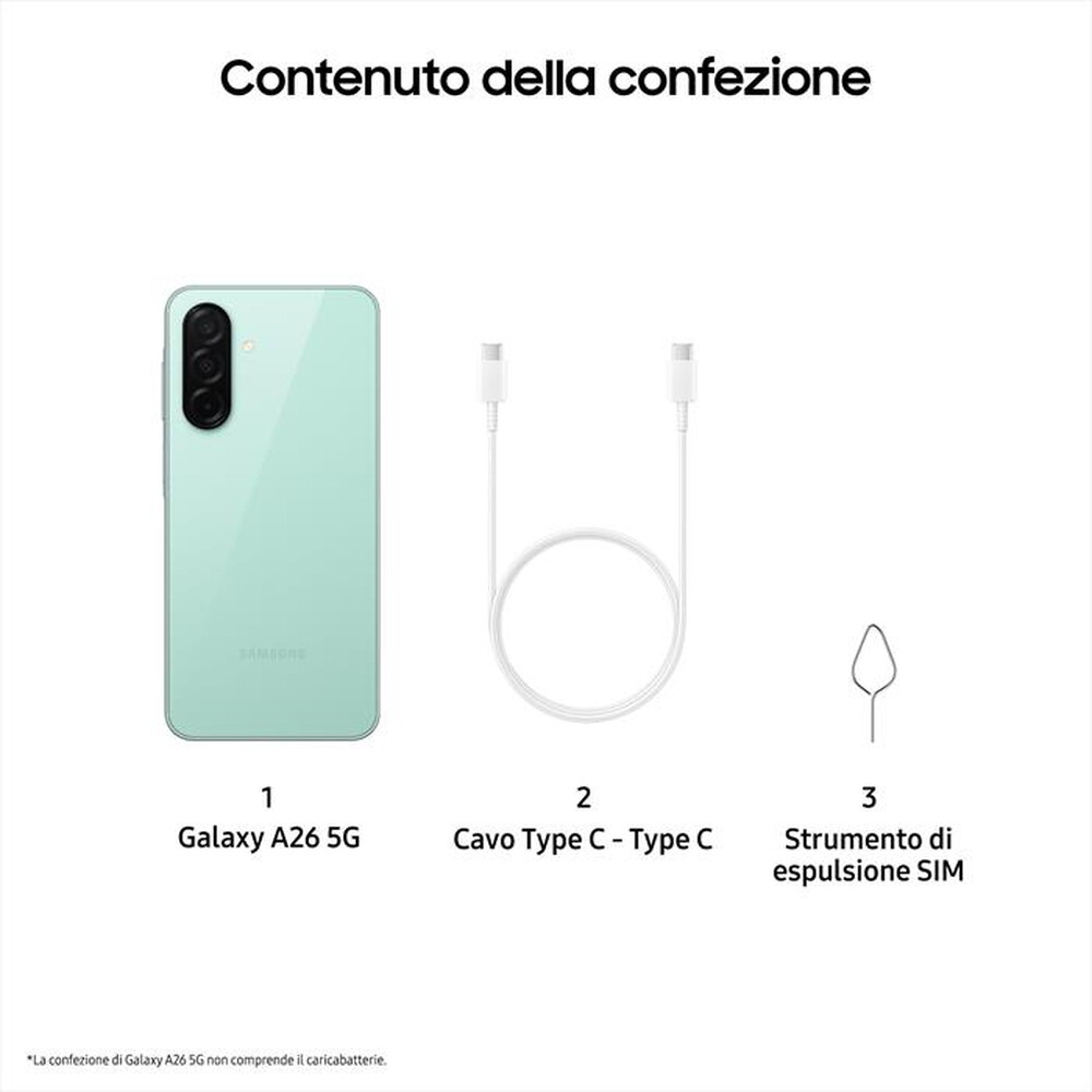Immagine del prodotto SAMSUNG - Smartphone Galaxy A26 5G 128GB-Mint