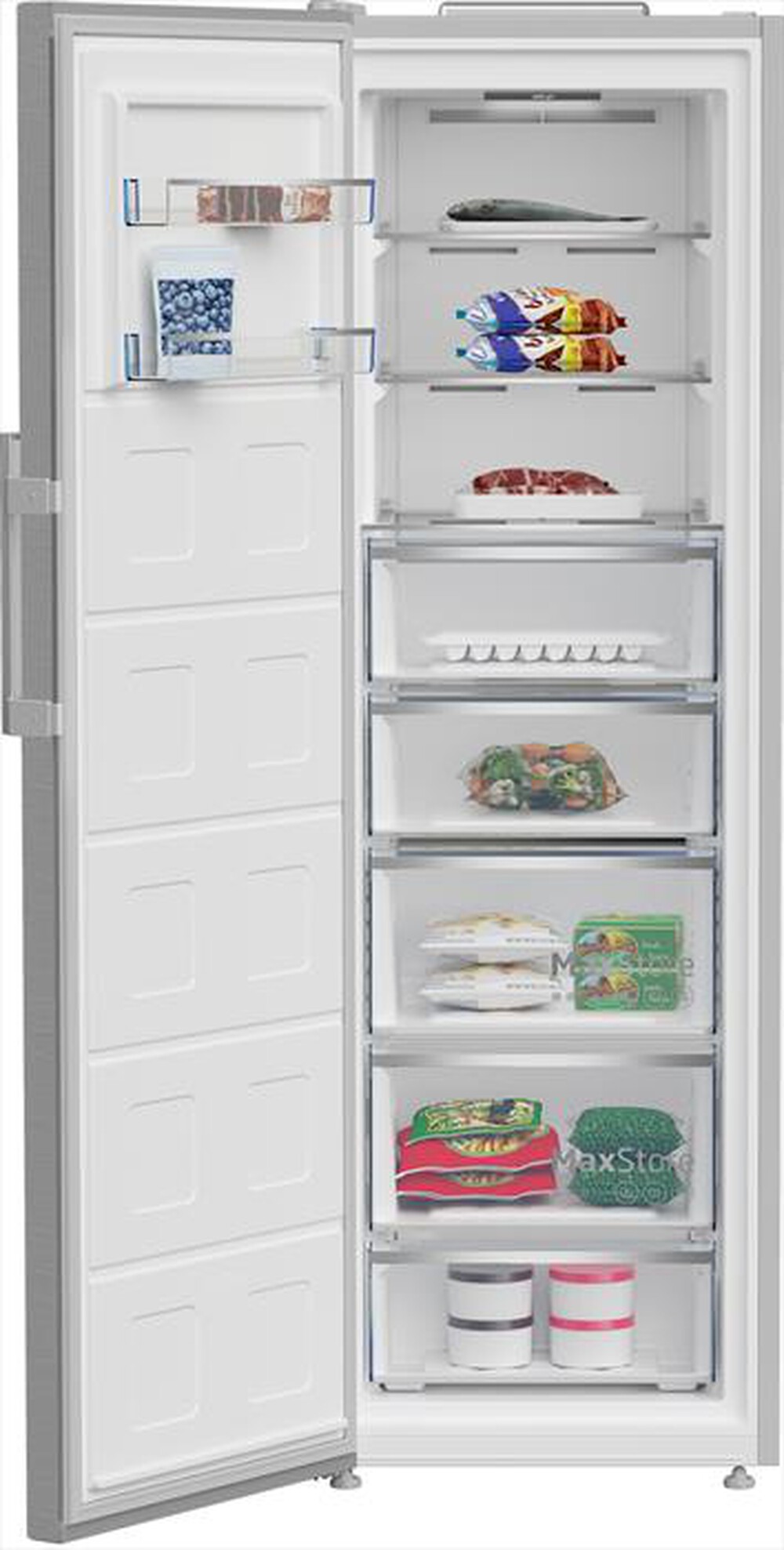 "BEKO - Congelatore verticale B5RMFNE314X Classe E 286 lt-Inox"