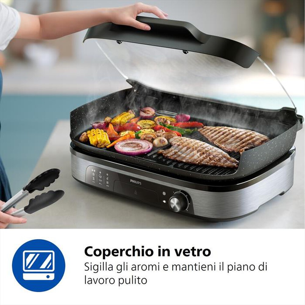 Immagine del prodotto PHILIPS - Grill da tavolo Serie 5000 HD6212/90-Alluminio