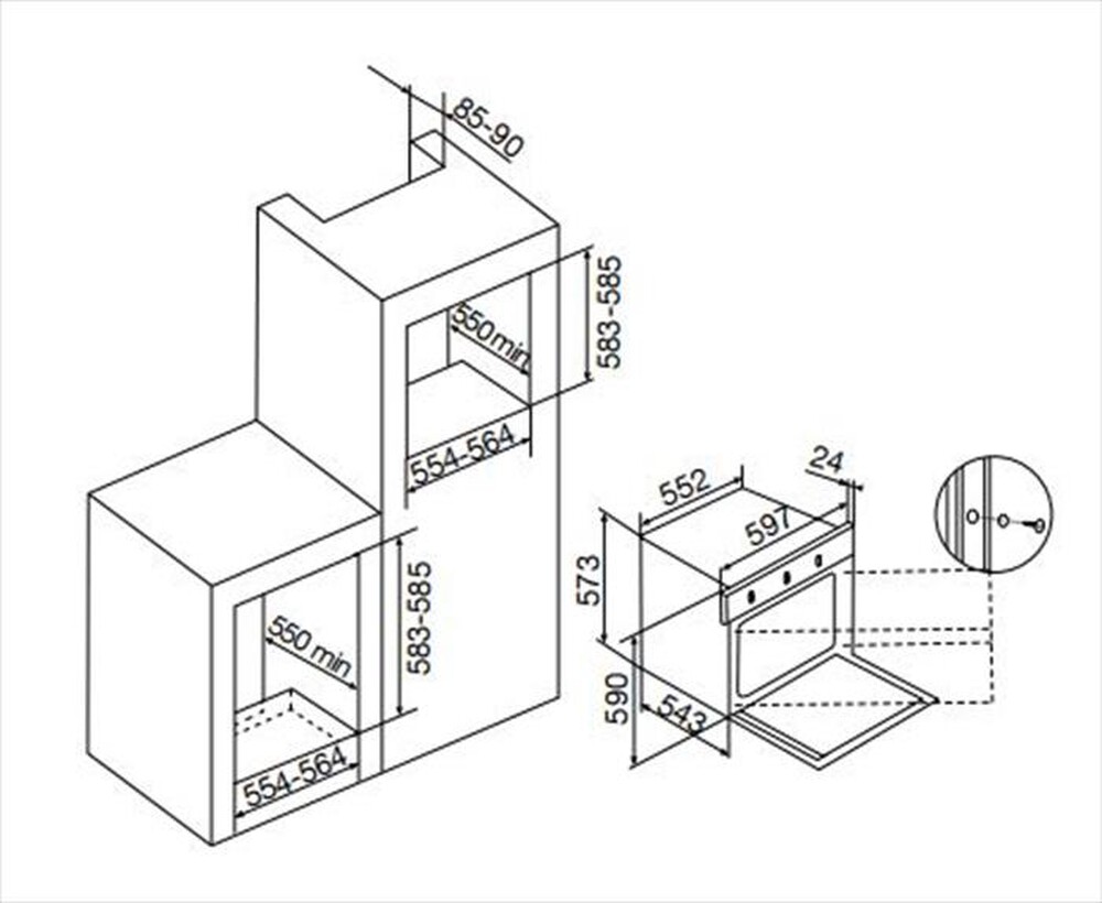 Immagine del prodotto GLEM GAS - Forno incasso elettrico GFT54SAN Classe A-Sabbia
