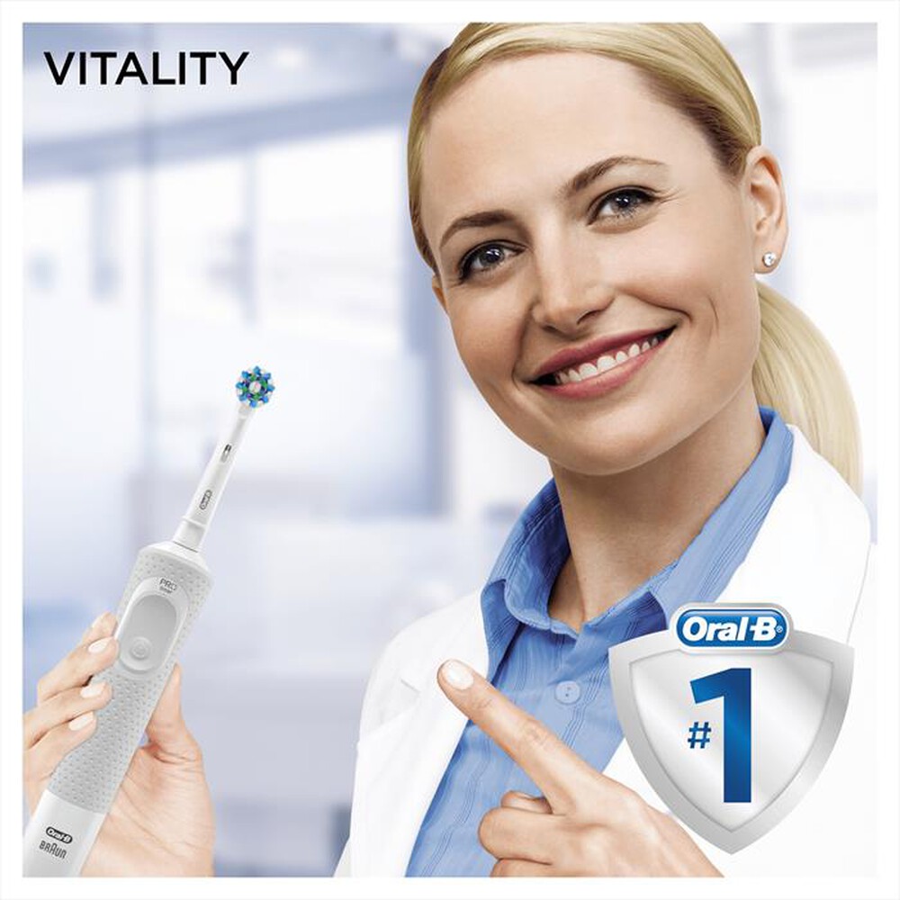 "ORAL-B - Spazzolino elettrico VITALITY 100 CROSSACTION-Bianco"