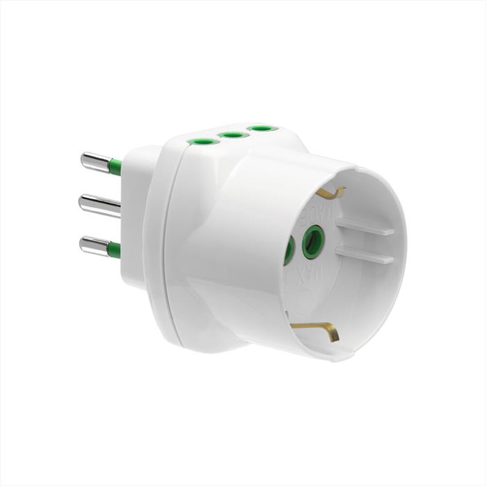 Immagine del prodotto EKON - Adattatore triplo 2 prese italiane ECELADA2IT1DE16-Bianco