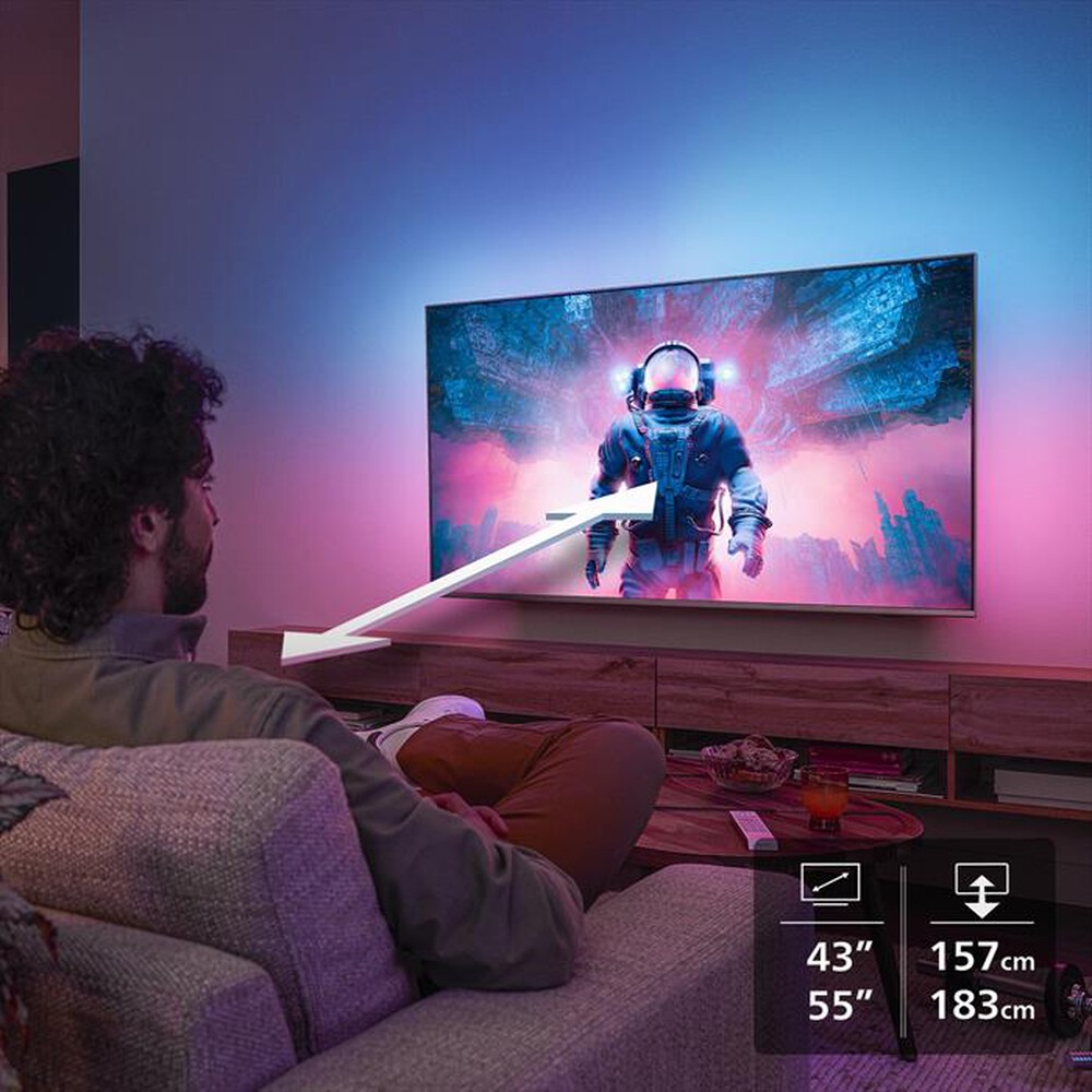 Immagine del prodotto PHILIPS - Smart TV 43" 4K QLED Ambilight 43PUS8450/12-Black