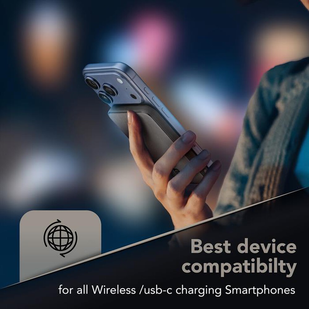 Immagine del prodotto CELLULARLINE - POWER BANK MAG STAND WIRELESS 10000 MAH 45 W PORT-Nero