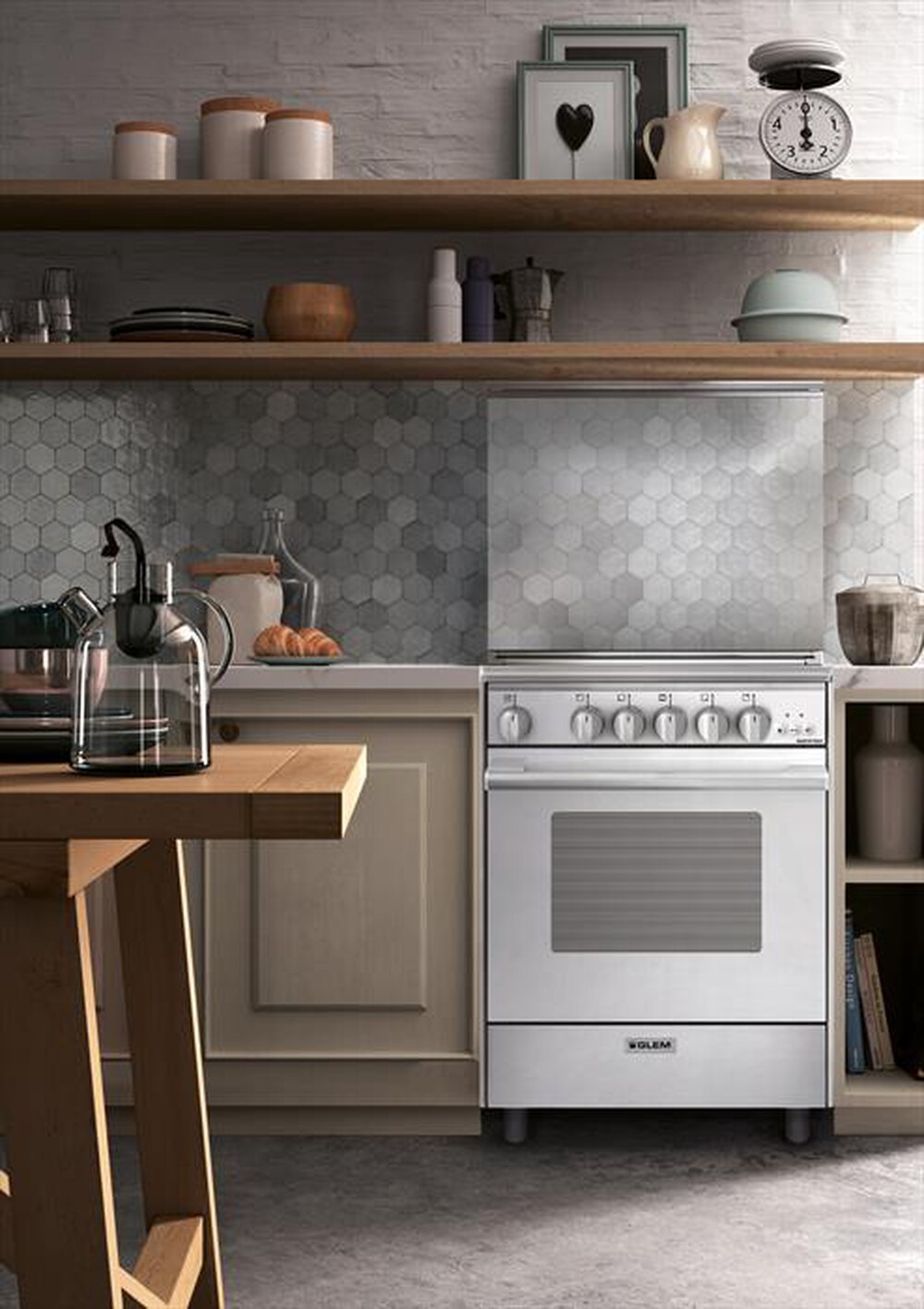 "GLEM GAS - Cucina a gas U855VX Classe A-BIANCO"