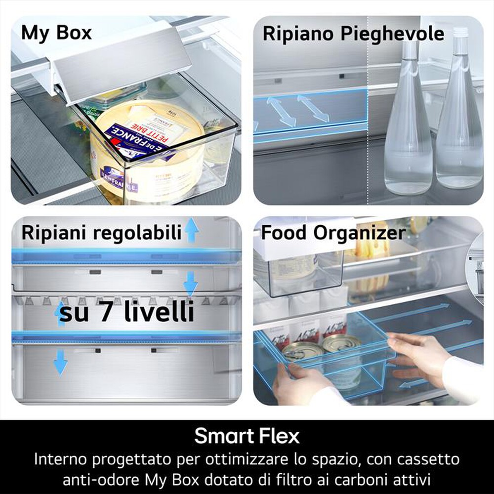 Immagine del prodotto LG - Frigorifero combinato GBBS727CMB Classe C 375lt-Argento