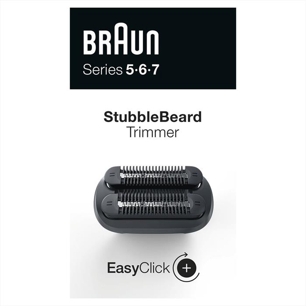 "BRAUN - EasyClick Rifinitore Effetto Barba Incolta-Nero"