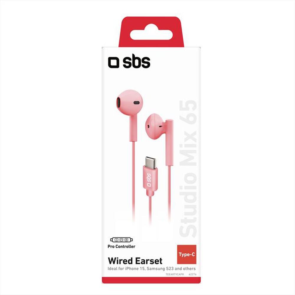 "SBS - Auricolare con filo TEEARTYCAPR iPhone 15-Rosso corallo"