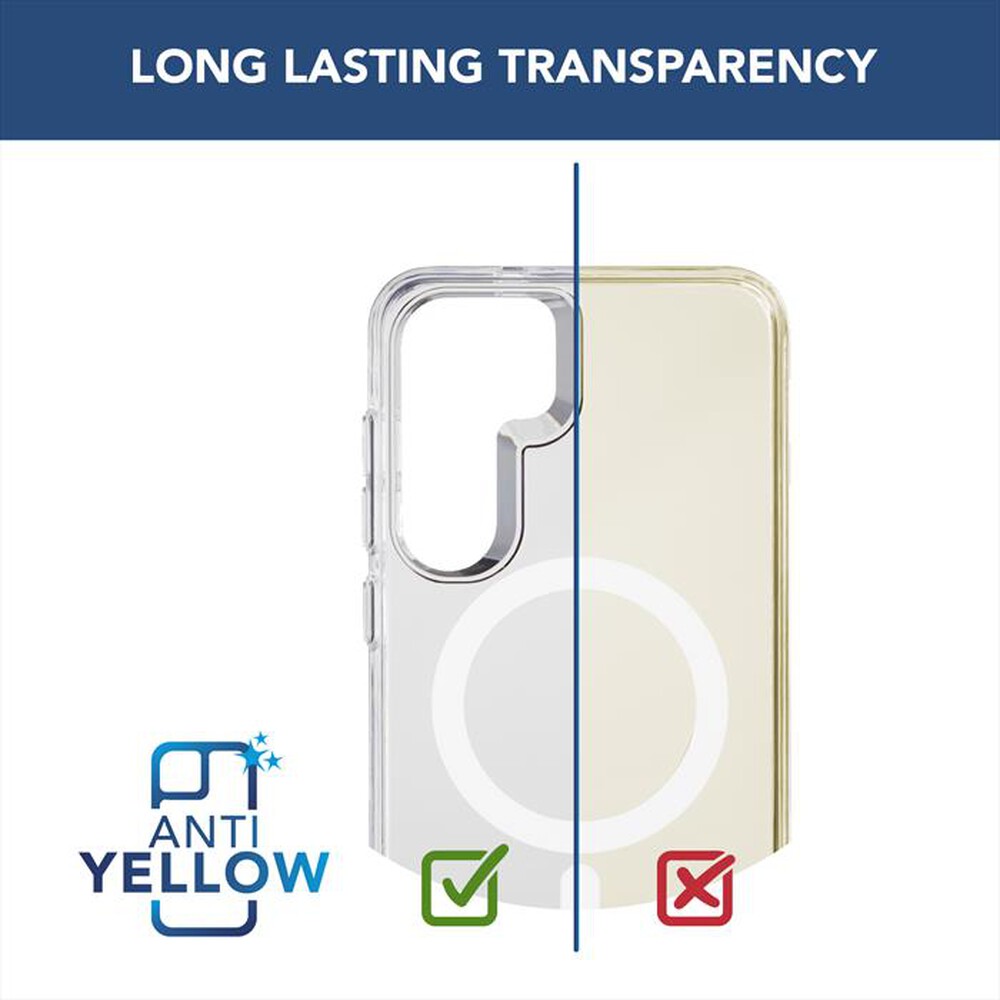 "CELLULARLINE - Custodia magnetica GLOSS MAG per Galaxy S25+-Trasparente"