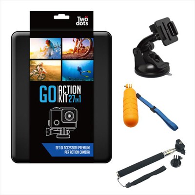 X-JOY DISTRIBUTION - Kit completo accessori TWODOTS GO ACTION 27 IN 1-nero