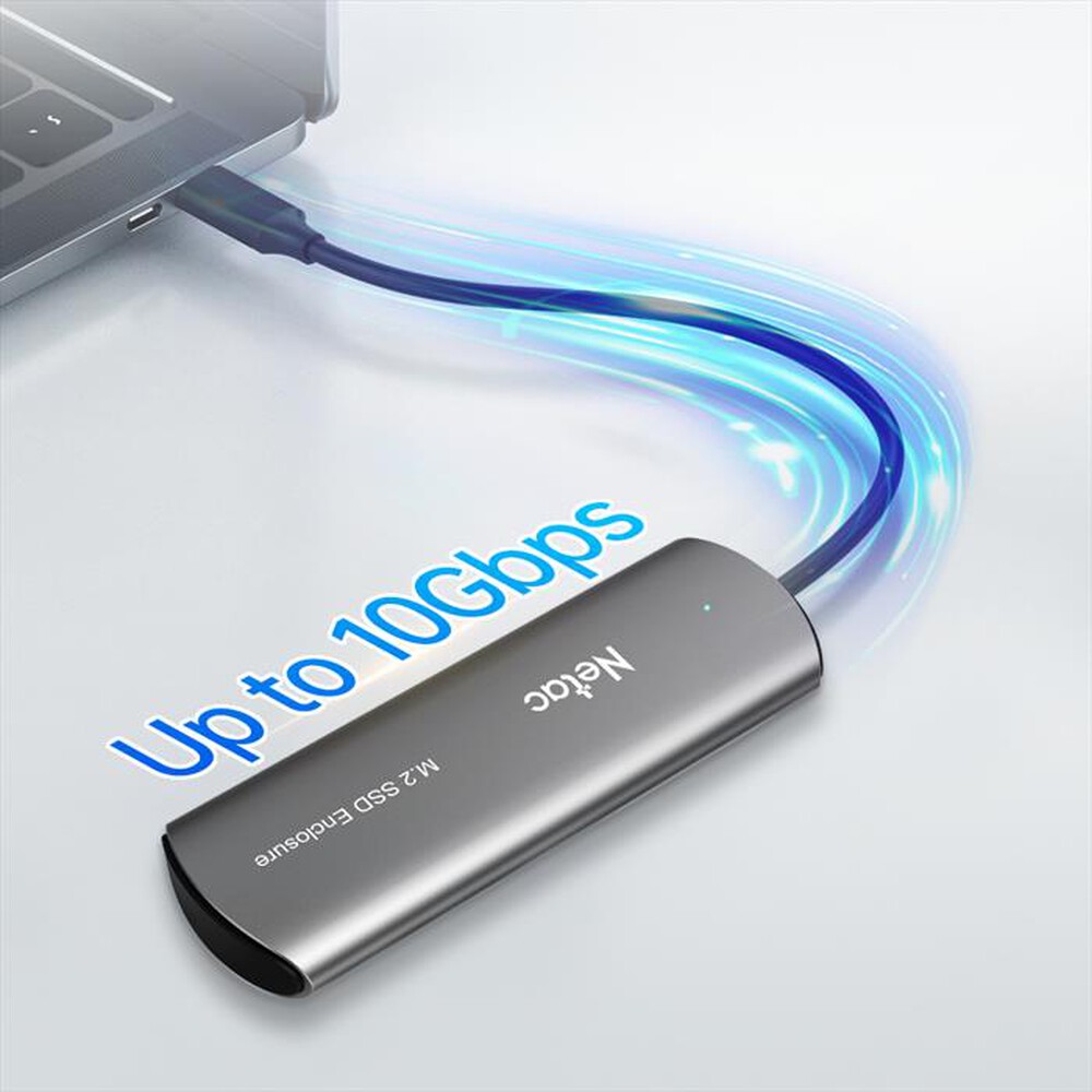 "NETAC - CABINET ENCLOSURE ALLUM. PER M.2 NVME/SATA-USB C-C-ALUMINIO"