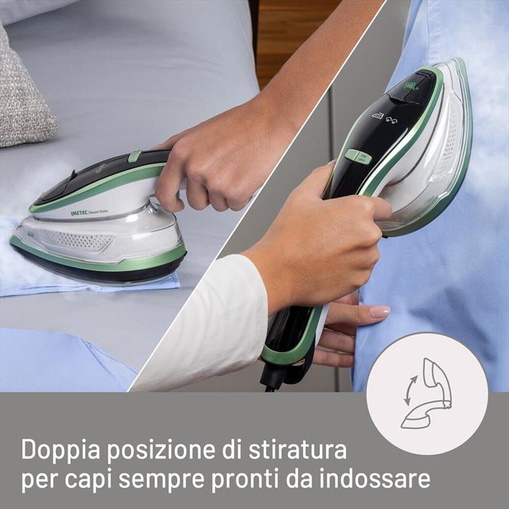 Immagine del prodotto IMETEC - FERRO DA STIRO VERTICALE STEAM EASY-Bianco, verde, nero