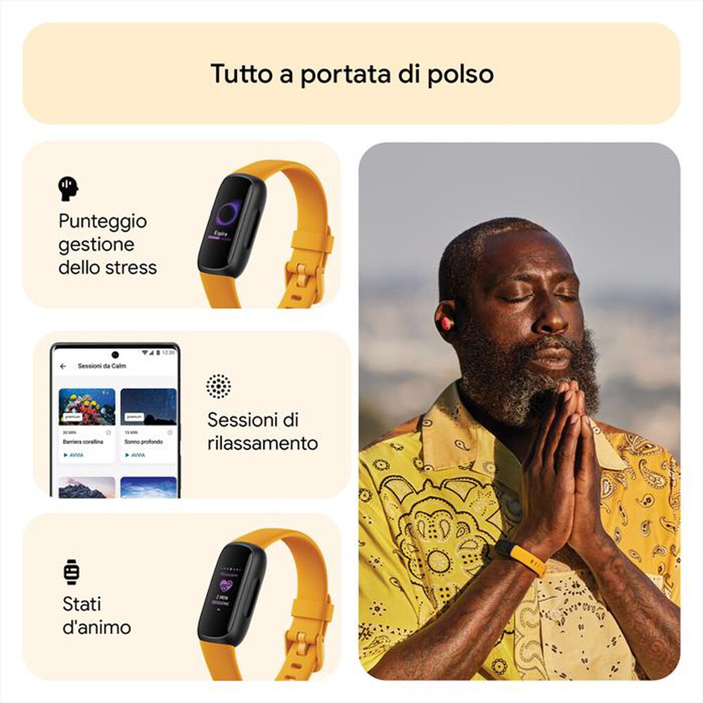 "FITBIT - INSPIRE 3 - FB424BKYW-nero/ giallo senape"