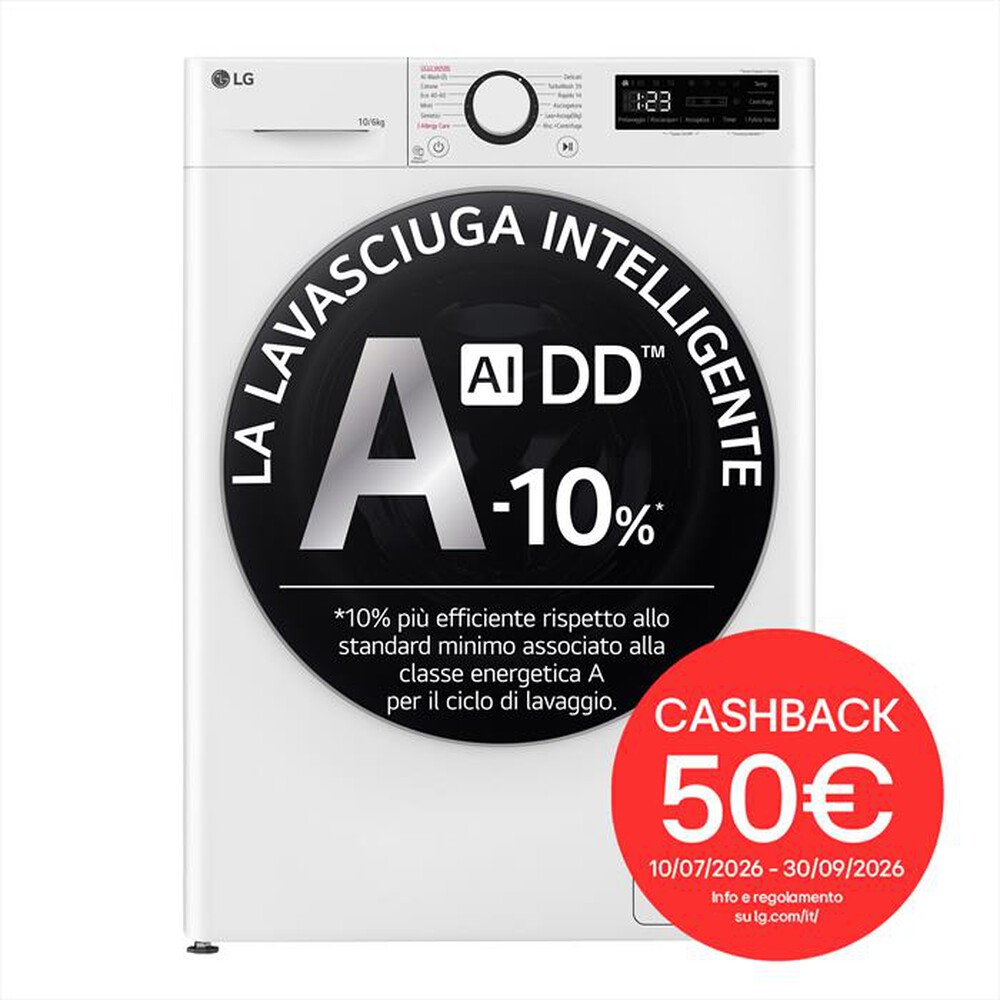 LG - Lavasciuga D4R5010TSWS 10/6 Kg Classe A-Bianco