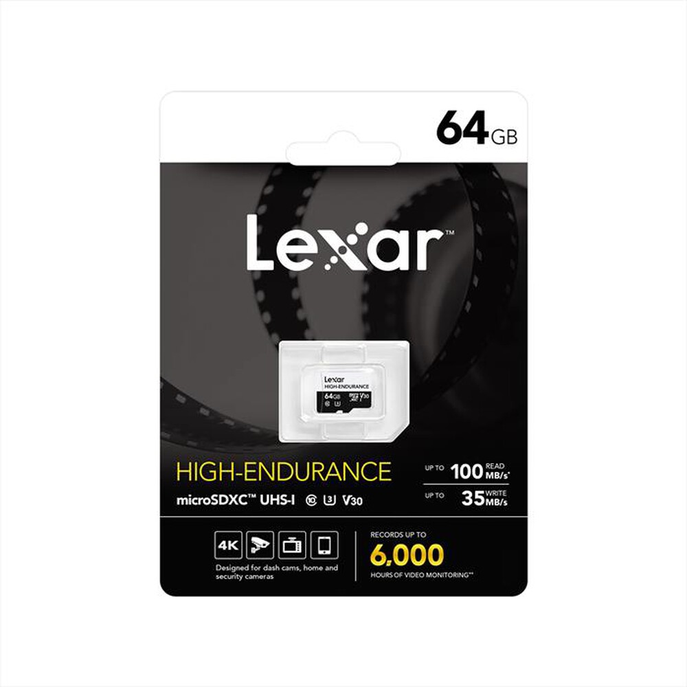 Immagine del prodotto LEXAR - MICROSDHC HIGH END. 64GB-Black/White