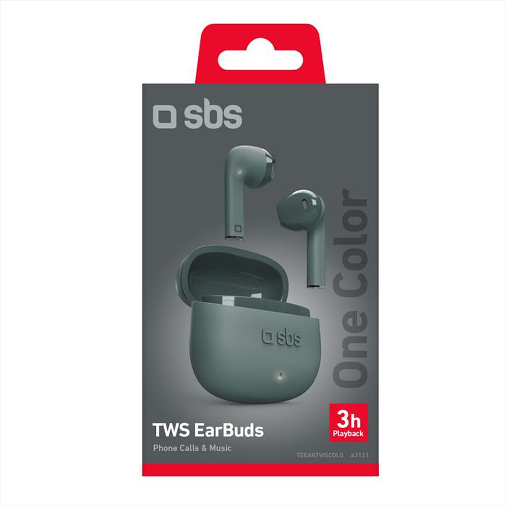 "SBS - Auricolare bluetooth TEEARTWSCOLG-Verde"