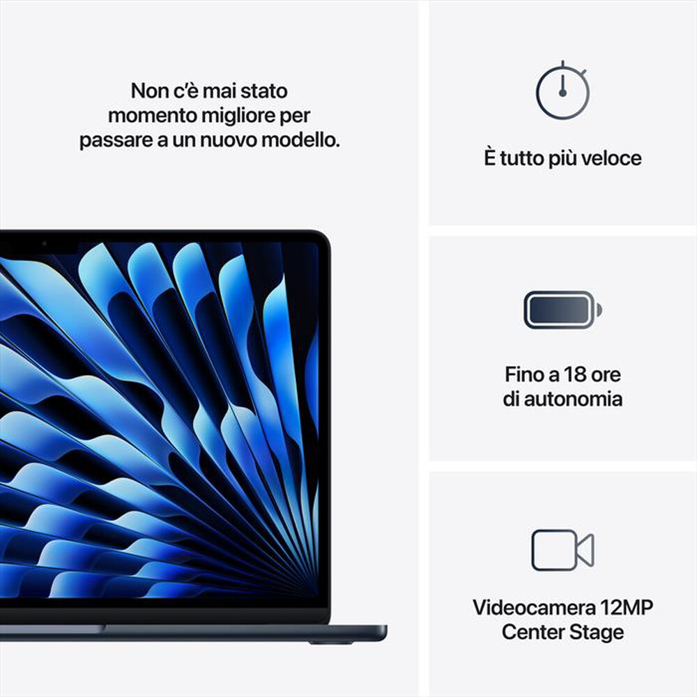 Immagine del prodotto APPLE - MacBook Air 13'' M4 10 CPU 10 GPU 16GB 512GB SSD-Mezzanotte