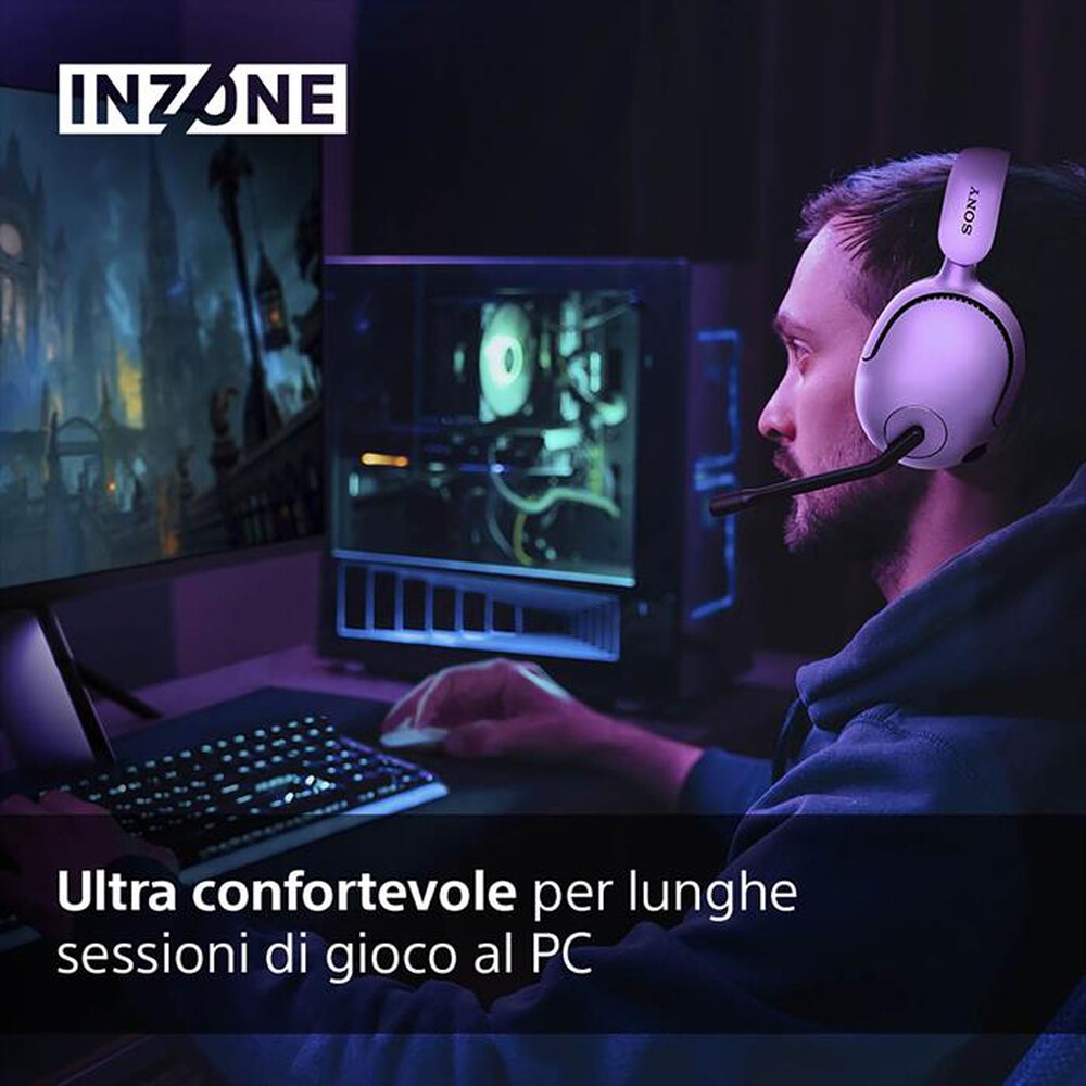 "SONY - Cuffie gaming wireless WHG500W.CE7-Bianco"