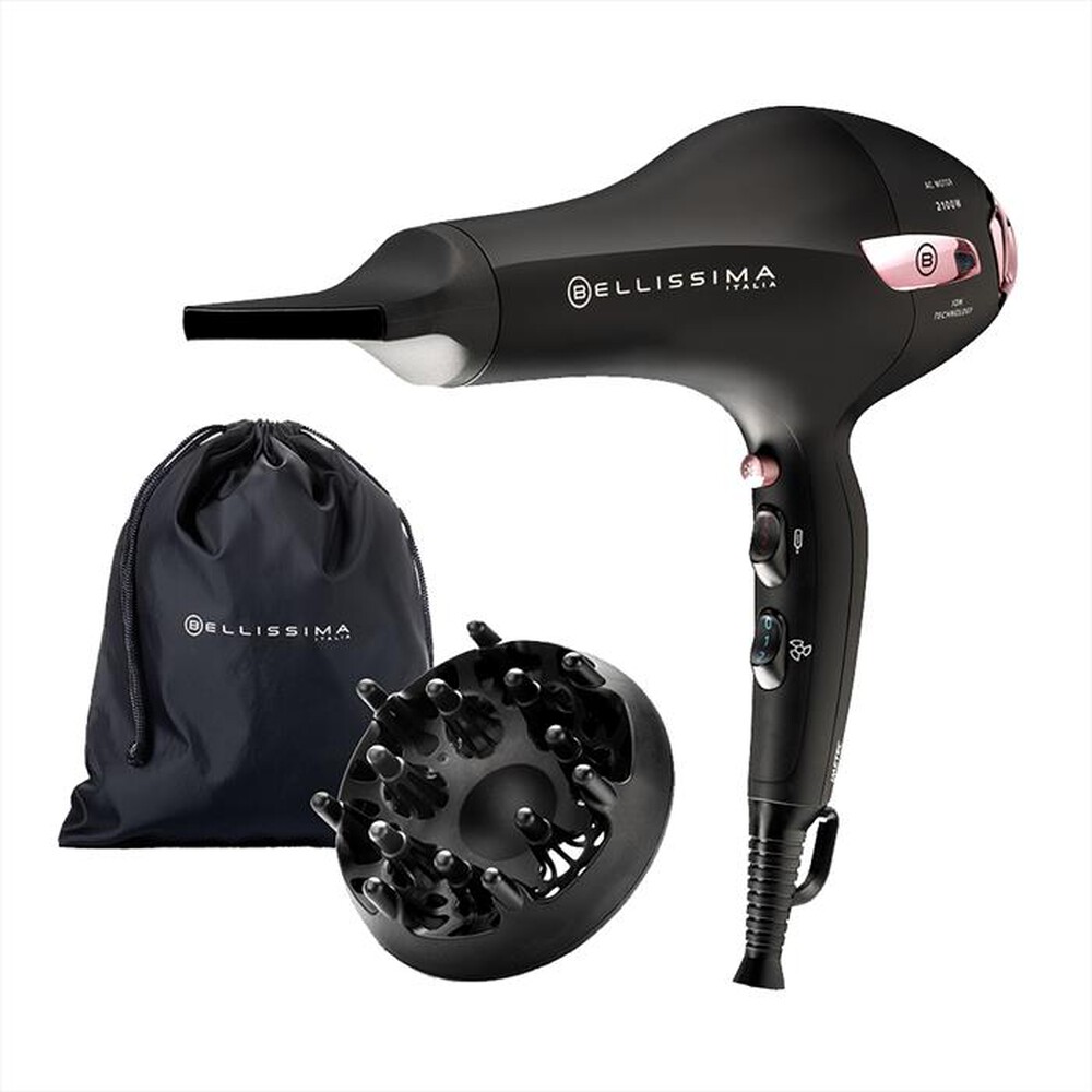 "BELLISSIMA IMETEC - Asciugacapelli P7 3200-Nero + pink"