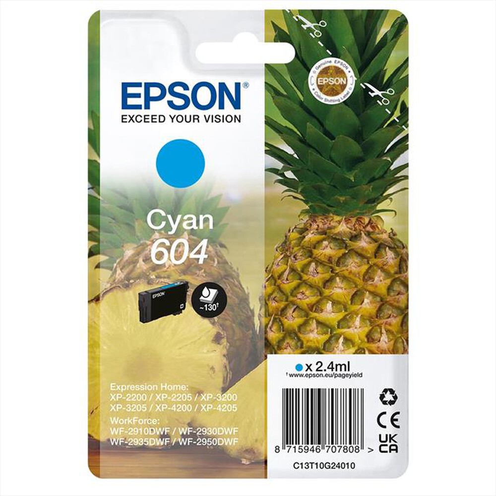 Immagine del prodotto EPSON - Cartuccia INK SERIE ANANAS CIANO 604 STD-Ciano