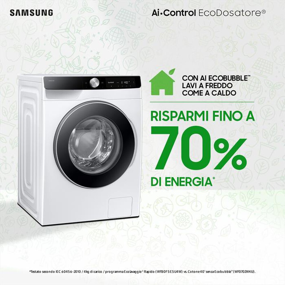 "SAMSUNG - Lavatrice WW90DG6U85LKU3 9 Kg Classe A-bianco"