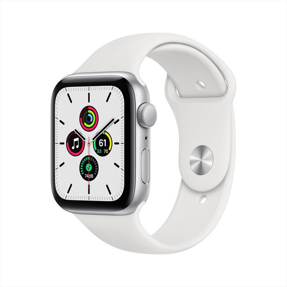 "APPLE - Apple Watch SE GPS 44mm Alluminio Silver-Cinturino Sport Bianco"