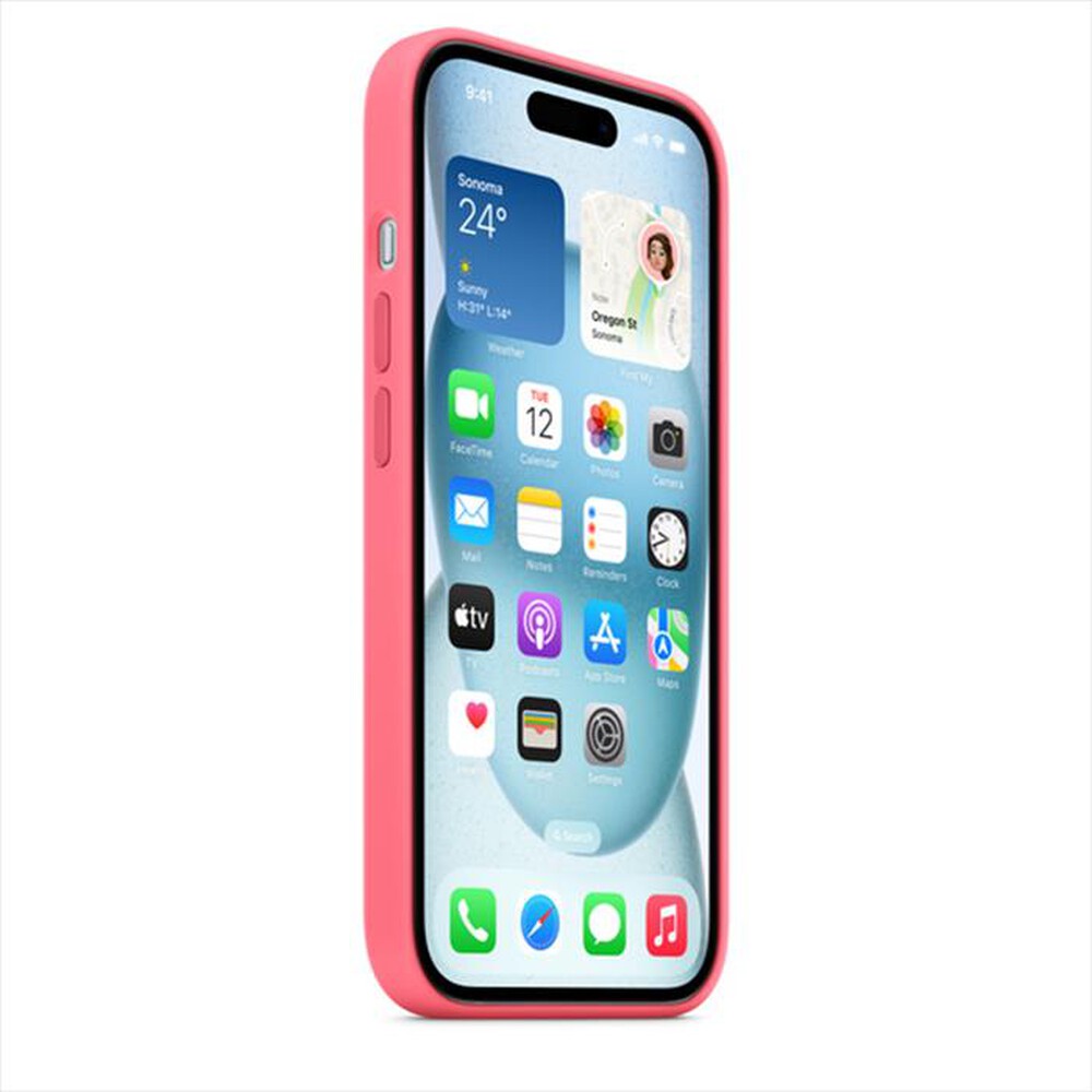 "APPLE - Custodia MagSafe in silicone per iPhone 15-Rosa"