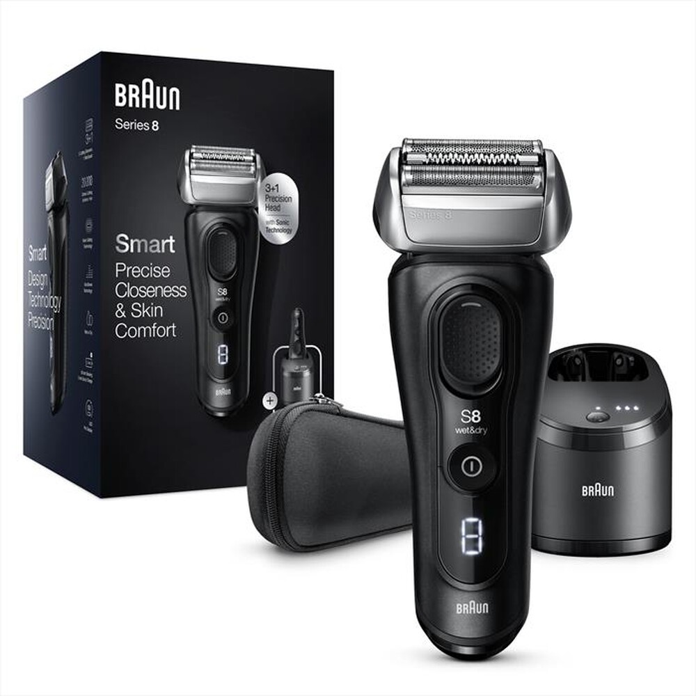 "BRAUN - Rasoio elettrico barba SERIES 8 8460CC-Nero"