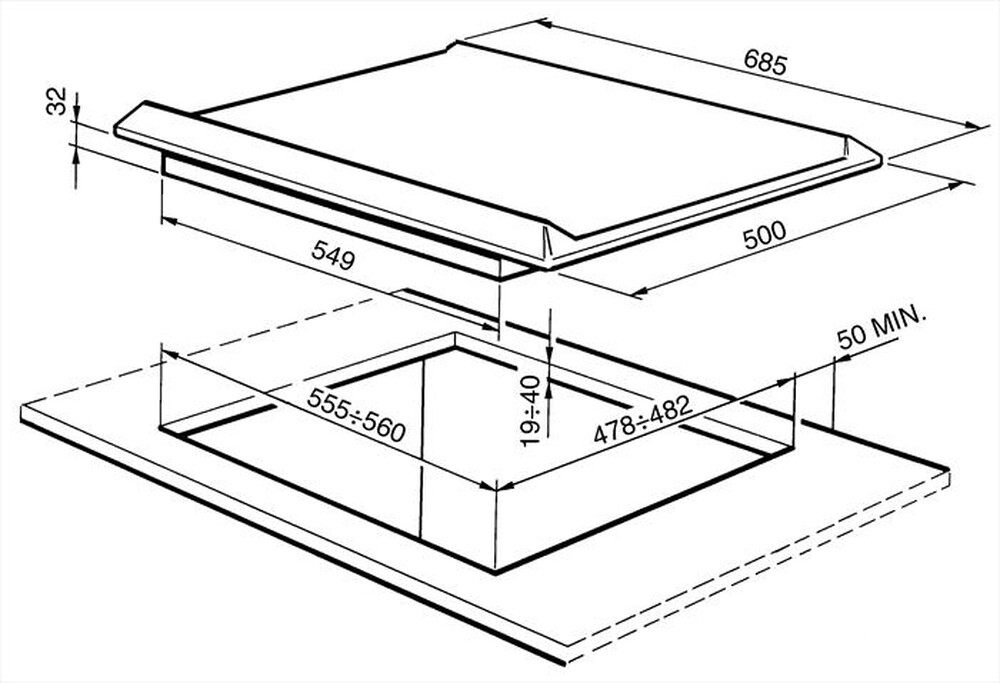 Immagine del prodotto SMEG - Piano cottura a gas SRV575GH5 68,5cm-inox