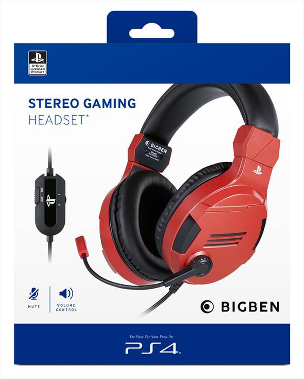 "BIG BEN - CUFFIE GAMING STEREO V3 PS5-Nero/Rosso"