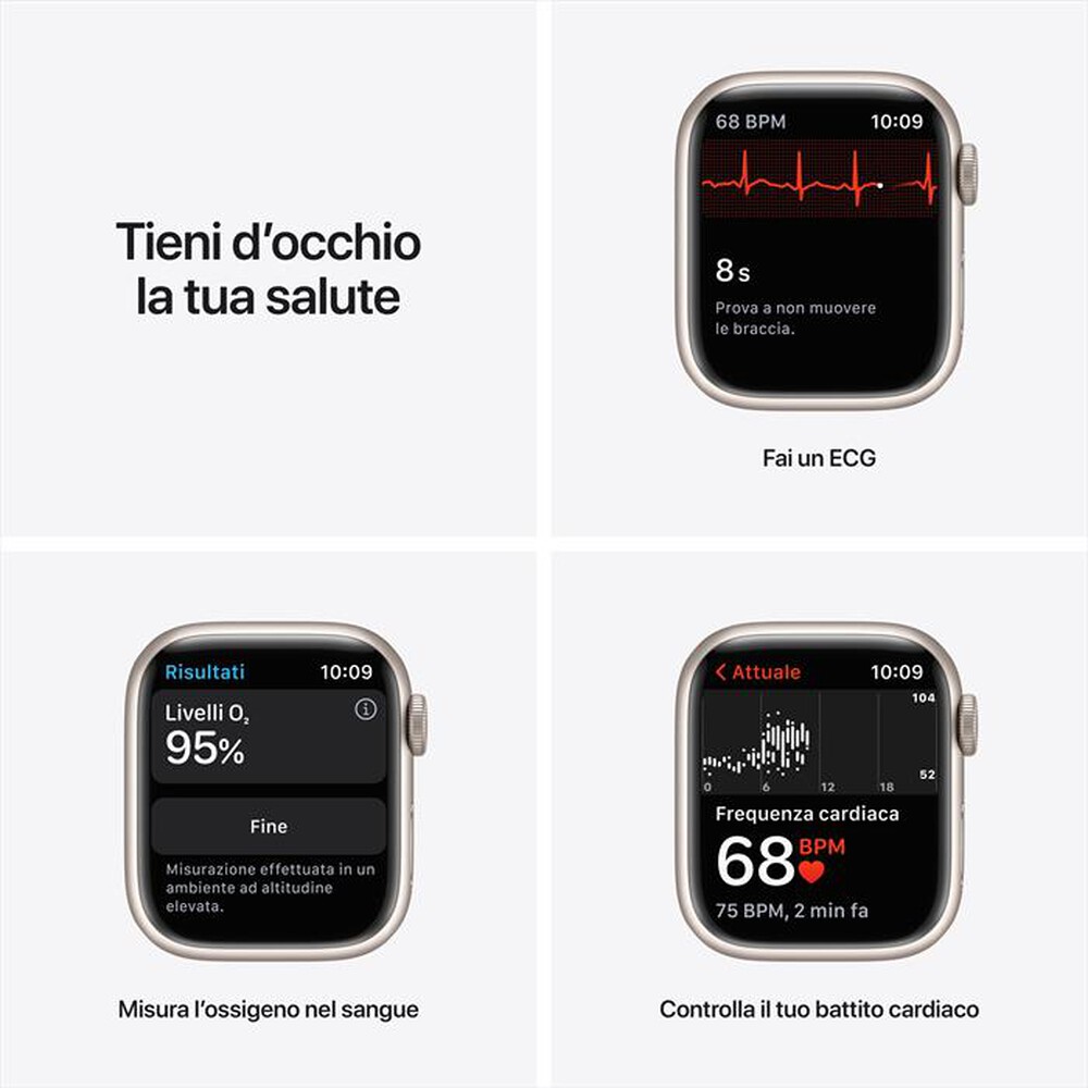 "APPLE - Watch NIKE Series 7 GPS+Cellular 41 Allu-Galassia Sport PlatinoPuroNero"