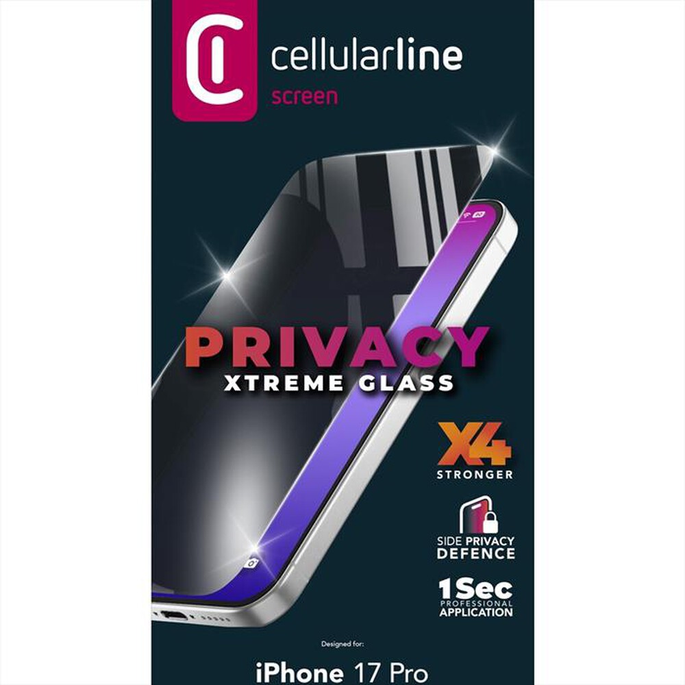 Immagine del prodotto CELLULARLINE - Pellicola proteggischermo per iPhone 17 Pro-Trasparente
