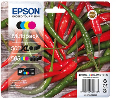 EPSON - INK SERIE PEPERONCINO MULTIPACK 604 XL/STD-NERO/CIANO/MAGENTA/GIALLO