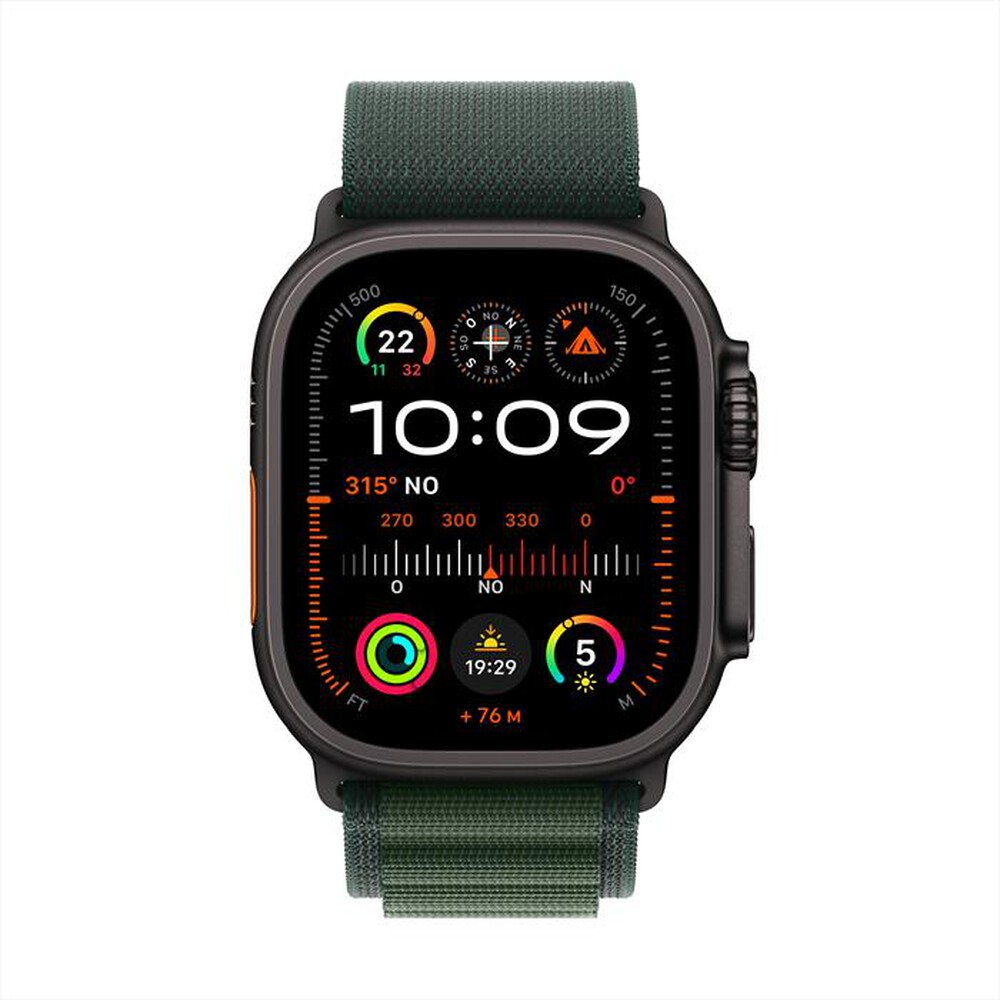 "APPLE - Watch Ultra 2 GPS + Cellular 49mm Titanio-Nero - Alpine Loop Verde - M"