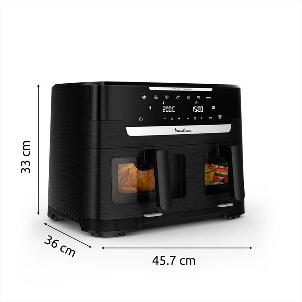 Immagine del prodotto MOULINEX - Friggitrice aria doppia Ever Fry XXL Dual EZ9478F0-Nero