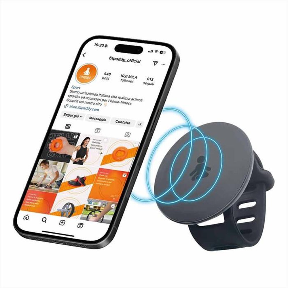 FITPADDY - SUPPORTO SMARTPHONE MAGNETICO DA PALESTRA-nero
