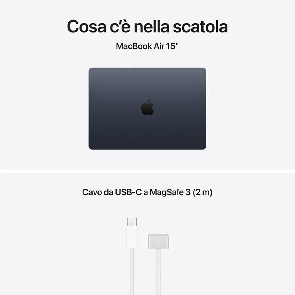 Immagine del prodotto APPLE - MacBook Air 15" M5 Core 10 CPU 10 GPU 16GB 1TB SSD-Mezzanotte