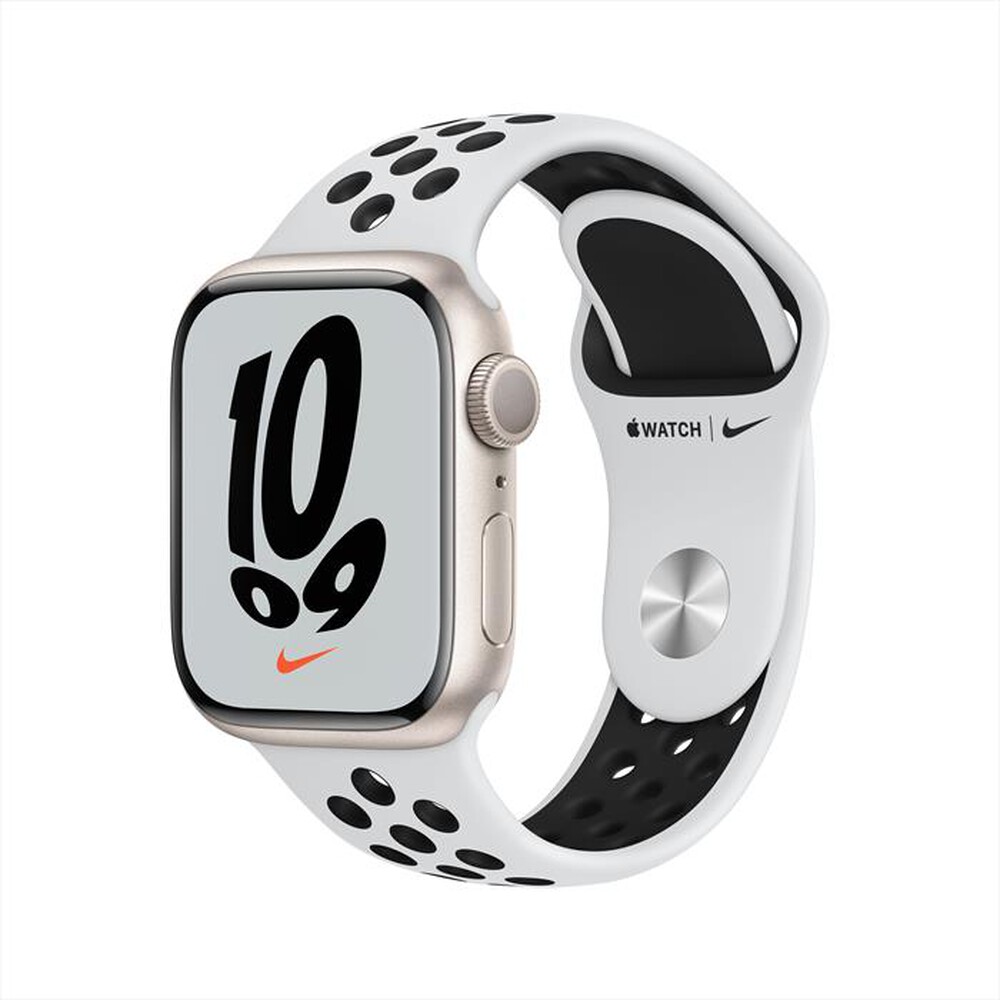 "APPLE - Watch NIKE Series 7 GPS 41mm Alluminio-Sport Platino Puro/Nero"